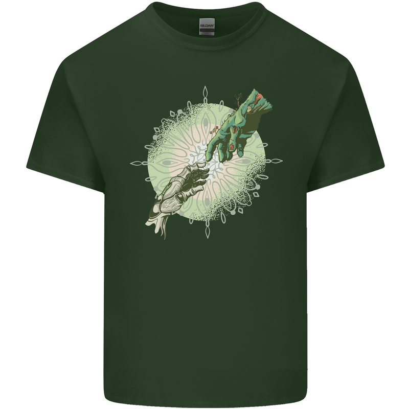 Technology Creation of Adam Parody Teck IT Mens Cotton T-Shirt Tee Top Forest Green