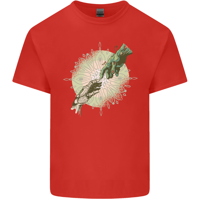 Technology Creation of Adam Parody Teck IT Mens Cotton T-Shirt Tee Top Red