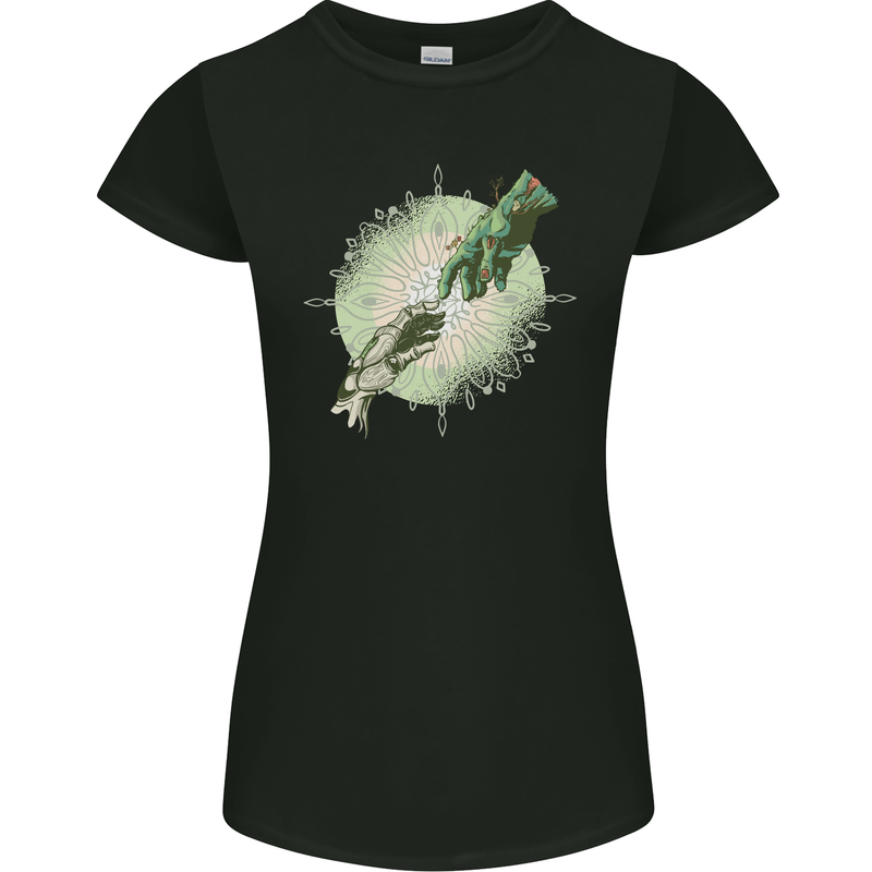 Technology Creation of Adam Parody Teck IT Womens Petite Cut T-Shirt Black