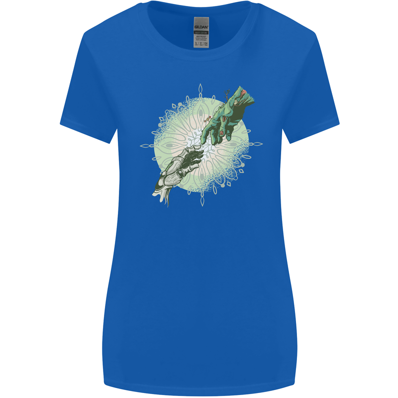 Technology Creation of Adam Parody Teck IT Womens Wider Cut T-Shirt Royal Blue