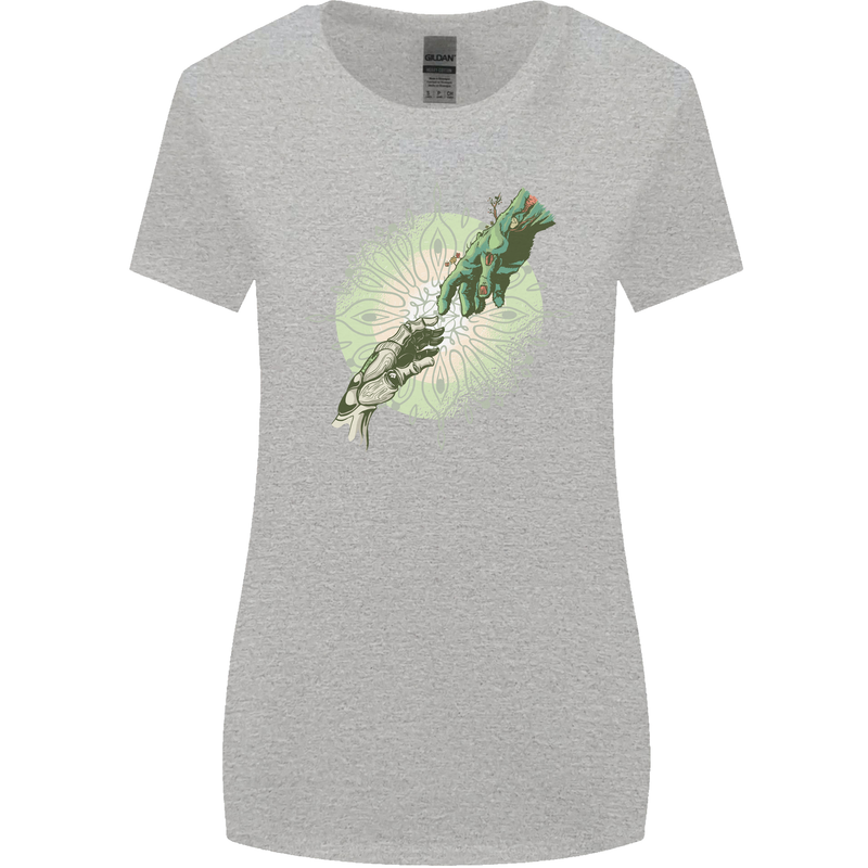 Technology Creation of Adam Parody Teck IT Womens Wider Cut T-Shirt Sports Grey