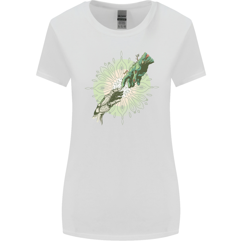 Technology Creation of Adam Parody Teck IT Womens Wider Cut T-Shirt White