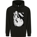 Ten Pin Bowling Ball and Pin Mens 80% Cotton Hoodie Black