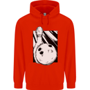 Ten Pin Bowling Ball and Pin Mens 80% Cotton Hoodie Bright Red