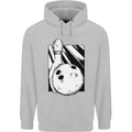 Ten Pin Bowling Ball and Pin Mens 80% Cotton Hoodie Sports Grey