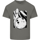 Ten Pin Bowling Ball and Pin Mens Cotton T-Shirt Tee Top Charcoal