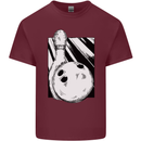 Ten Pin Bowling Ball and Pin Mens Cotton T-Shirt Tee Top Maroon