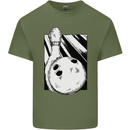 Ten Pin Bowling Ball and Pin Mens Cotton T-Shirt Tee Top Military Green