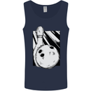 Ten Pin Bowling Ball and Pin Mens Vest Tank Top Navy Blue