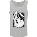 Ten Pin Bowling Ball and Pin Mens Vest Tank Top Sports Grey