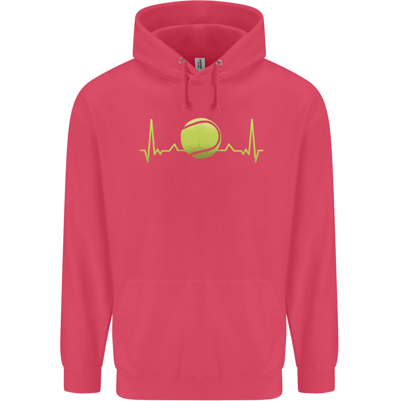 Tennis Player ECG Pulse Childrens Kids Hoodie Heliconia