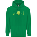 Tennis Player ECG Pulse Childrens Kids Hoodie Irish Green