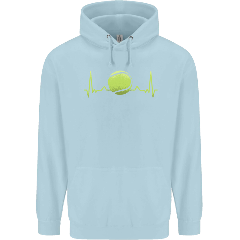 Tennis Player ECG Pulse Childrens Kids Hoodie Light Blue