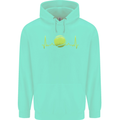 Tennis Player ECG Pulse Childrens Kids Hoodie Peppermint