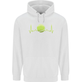 Tennis Player ECG Pulse Childrens Kids Hoodie White