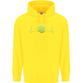 Tennis Player ECG Pulse Childrens Kids Hoodie Yellow