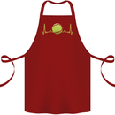Tennis Player ECG Pulse Cotton Apron 100% Organic Maroon