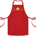Tennis Player ECG Pulse Cotton Apron 100% Organic Red