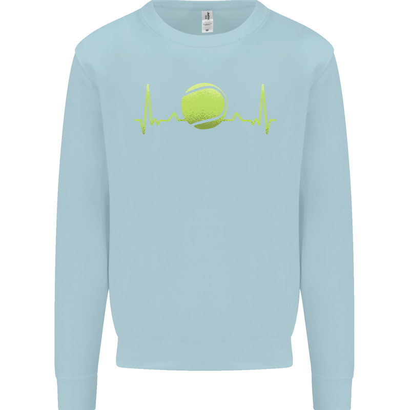 Tennis Player ECG Pulse Kids Sweatshirt Jumper Light Blue