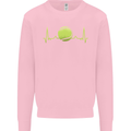 Tennis Player ECG Pulse Kids Sweatshirt Jumper Light Pink