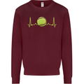 Tennis Player ECG Pulse Kids Sweatshirt Jumper Maroon