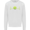 Tennis Player ECG Pulse Kids Sweatshirt Jumper White