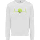 Tennis Player ECG Pulse Kids Sweatshirt Jumper White