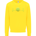 Tennis Player ECG Pulse Kids Sweatshirt Jumper Yellow