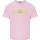 Tennis Player ECG Pulse Kids T-Shirt Childrens Light Pink