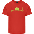 Tennis Player ECG Pulse Kids T-Shirt Childrens Red