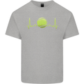 Tennis Player ECG Pulse Kids T-Shirt Childrens Sports Grey