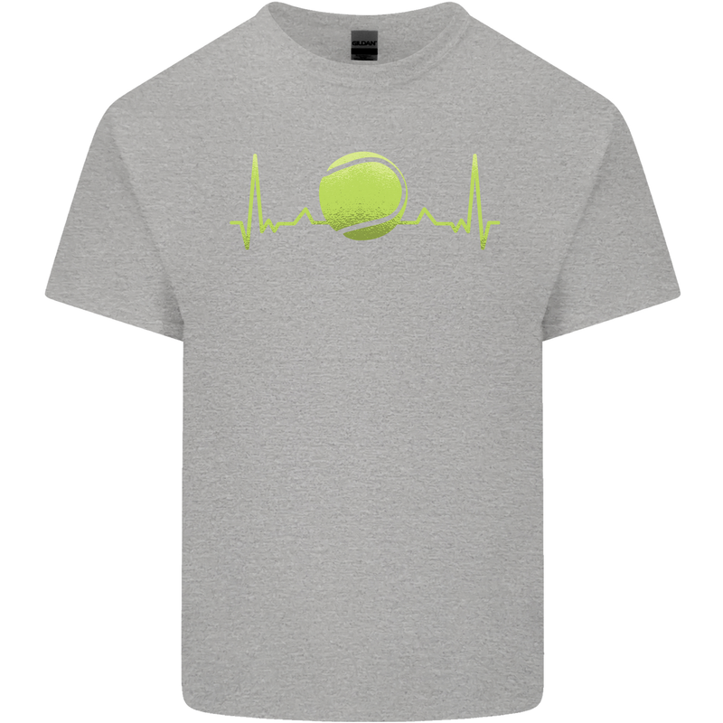Tennis Player ECG Pulse Kids T-Shirt Childrens Sports Grey