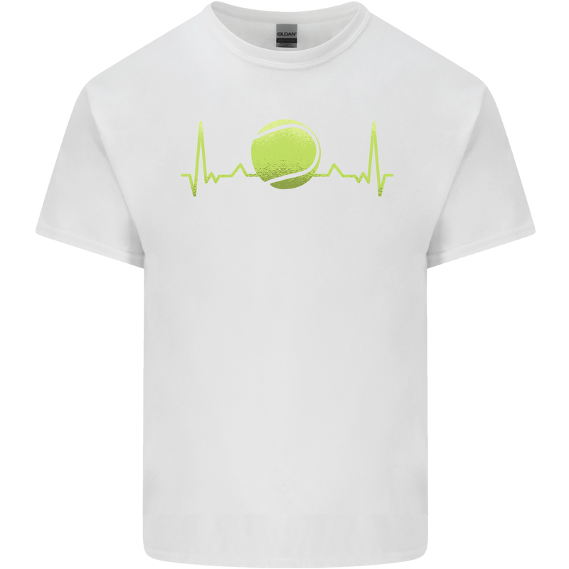 Tennis Player ECG Pulse Kids T-Shirt Childrens White