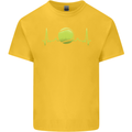 Tennis Player ECG Pulse Kids T-Shirt Childrens Yellow