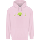 Tennis Player ECG Pulse Mens 80% Cotton Hoodie Light Pink