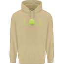 Tennis Player ECG Pulse Mens 80% Cotton Hoodie Sand