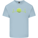 Tennis Player ECG Pulse Mens Cotton T-Shirt Tee Top Light Blue