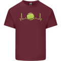 Tennis Player ECG Pulse Mens Cotton T-Shirt Tee Top Maroon