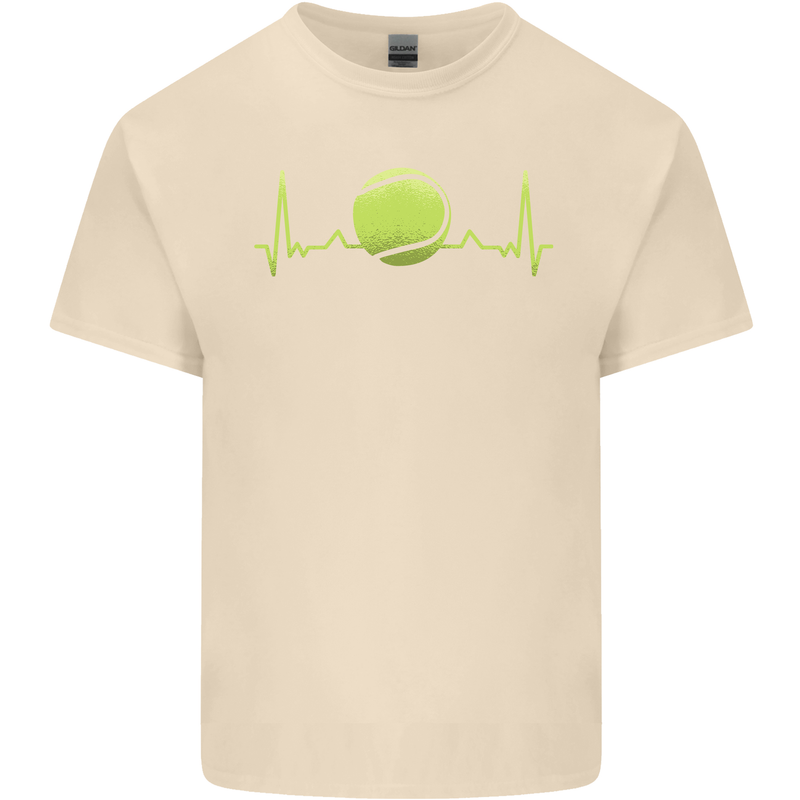 Tennis Player ECG Pulse Mens Cotton T-Shirt Tee Top Natural