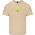 Tennis Player ECG Pulse Mens Cotton T-Shirt Tee Top Sand