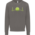 Tennis Player ECG Pulse Mens Sweatshirt Jumper Charcoal