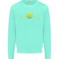 Tennis Player ECG Pulse Mens Sweatshirt Jumper Peppermint