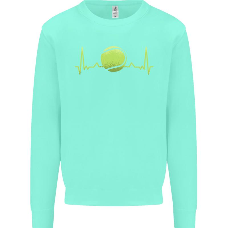 Tennis Player ECG Pulse Mens Sweatshirt Jumper Peppermint