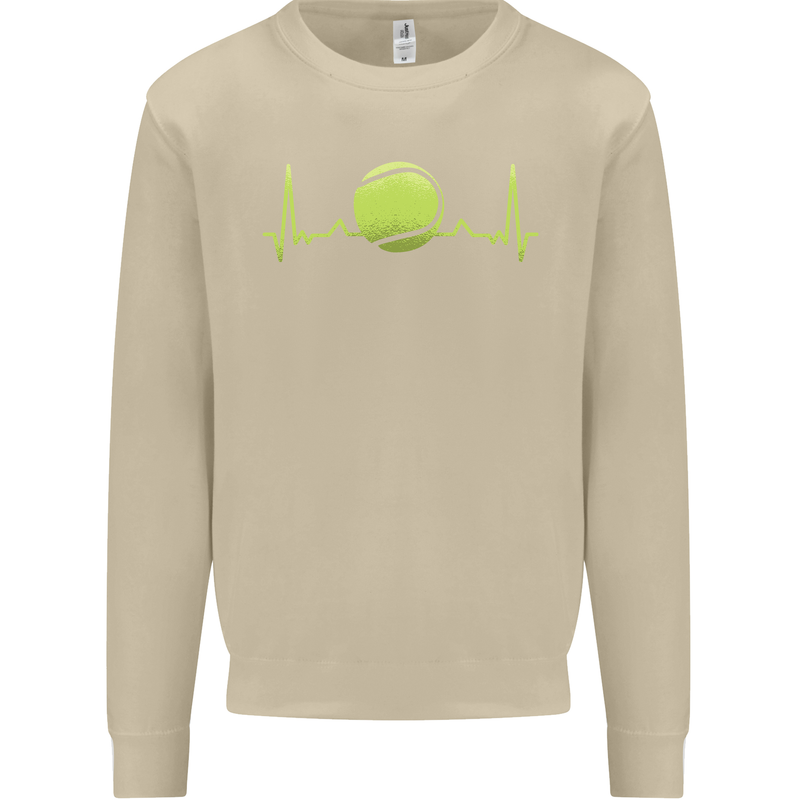 Tennis Player ECG Pulse Mens Sweatshirt Jumper Sand