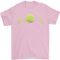 Tennis Player ECG Pulse Mens T-Shirt 100% Cotton Light Pink