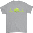 Tennis Player ECG Pulse Mens T-Shirt 100% Cotton Sports Grey