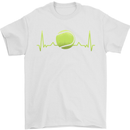 Tennis Player ECG Pulse Mens T-Shirt 100% Cotton White