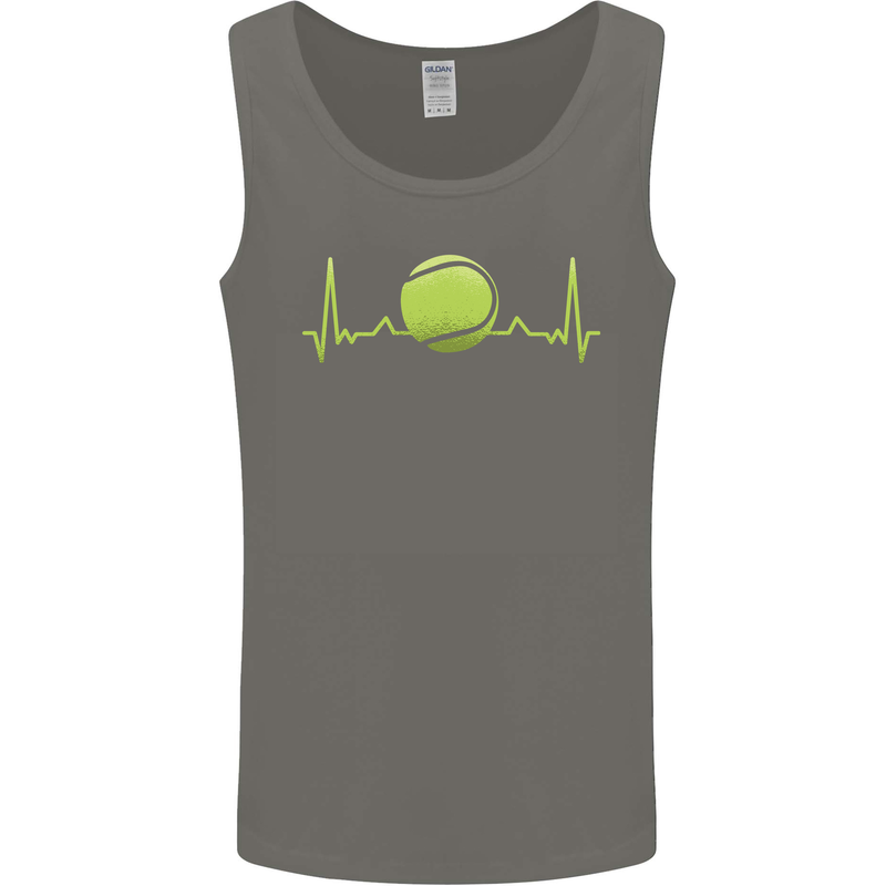 Tennis Player ECG Pulse Mens Vest Tank Top Charcoal