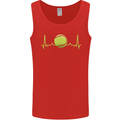 Tennis Player ECG Pulse Mens Vest Tank Top Red