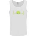 Tennis Player ECG Pulse Mens Vest Tank Top White